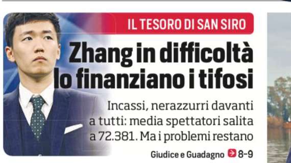 Prima CdS - Il tesoro di San Siro: Zhang in difficoltà, lo finanziano i tifosi