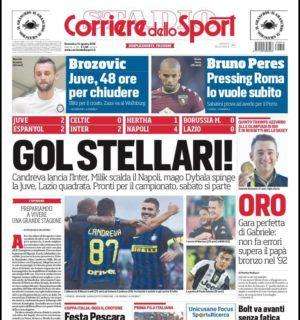 Prima pagina CdS - Candreva lancia l'Inter. Brozovic-Juve entro 48 ore