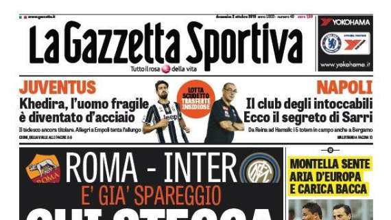 Prima pagina GdS - Roma-Inter, chi stecca si stacca