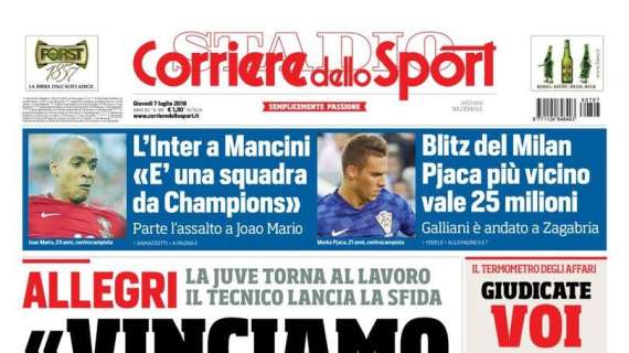 Prima pagina CorSport - Assalto a Joao Mario