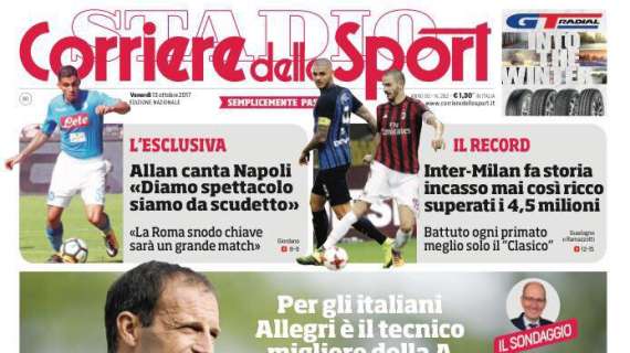 Prima CdS - Inter-Milan fa la storia: incasso mai così ricco, superati i 4,5 milioni. Meglio solo il Clasico