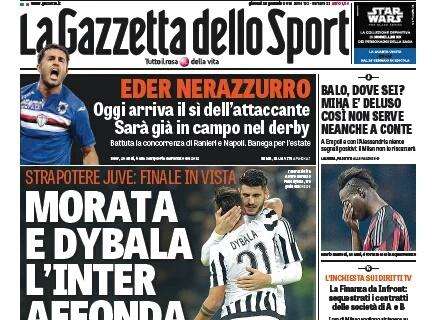 Prime pagine - Juve pazzesca, l'Inter (irriconoscibile) viene travolta. Mancini si consola con Eder