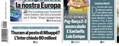 Prima TS - Thuram al posto di Mbappé? L'Inter chiede 80 milioni. Marotta pensa a Buongiorno e Gudmundsson
