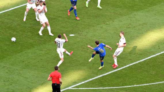 Italia-Belgio, Barella a segno in avvio di ripresa con un gran gol