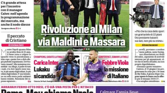 Prima CdS - Carica Inter, Lukaku si candida. Rivoluzione al Milan, via Maldini e Massara