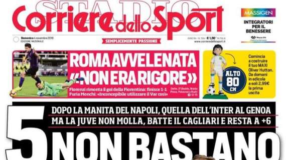 Prima pagina CdS - Cinque non bastano, ma San Siro applaude