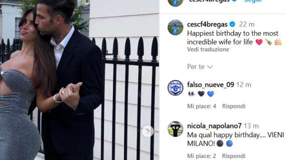 Incontro con Ausilio e 50esimo compleanno della moglie: serata impegnativa per Fabregas. Tifosi nerazzurri scatenati sui social