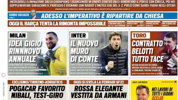 Prima pagina TS - Il nuovo muro di Conte