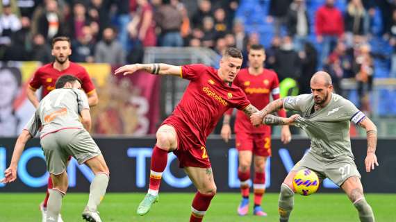 Roma, polveri bagnate col Genoa: per Zaniolo gol annullato dal VAR al 91' e rosso