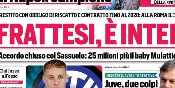 Prima CdS - Frattesi, è Inter. Accordo Chiuso Col Sassuolo: 25 Milioni ...