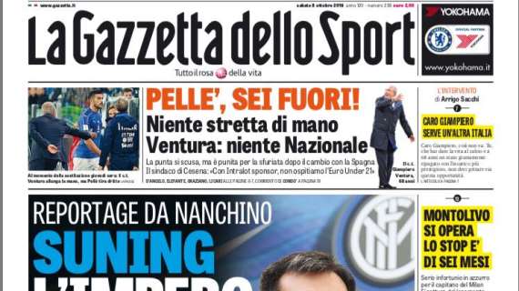 Prima pagina GdS - Suning, l'impero colpirà ancora: "Inter da Champions e nuovi investimenti"