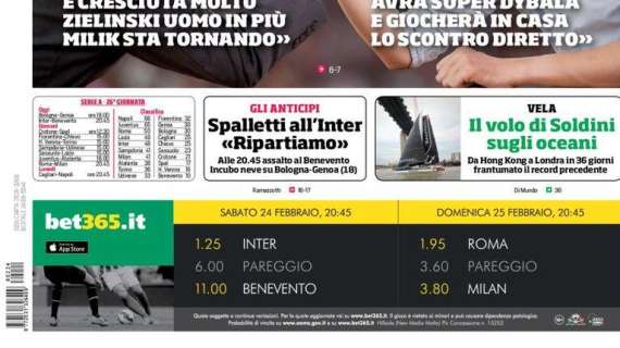 Prima pagina CdS - Spalletti all'Inter: "Ripartiamo"