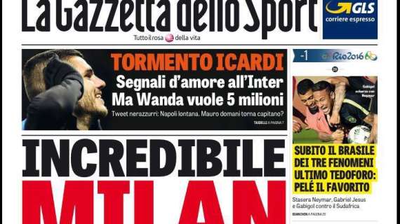 Prime pagine - Tormento Icardi. Segnali d'amore all'Inter ma Wanda vuole 5 milioni. Il futuro è un giallo