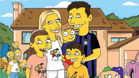Fondazione Pupi e maglia dell'Inter: Zanetti e famiglia diventano i Simpson