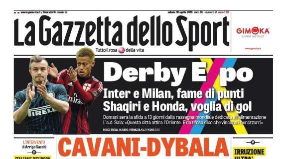 Prime pagine - Shaqiri-Honda, fame di gol. Icardi-Menez, sfida hot. Inter-Milan s'infiamma