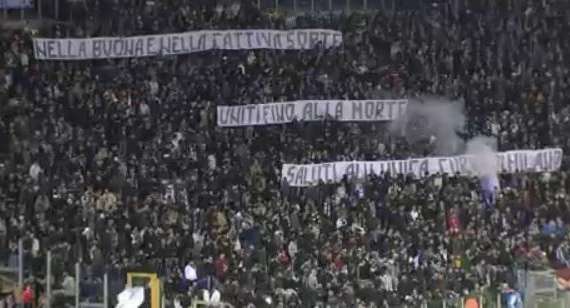 FOTO - Tifosi Lazio: "Saluti all'unica curva di Milano"