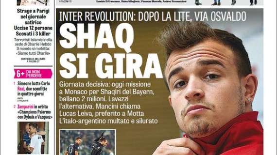 Prime Pagine - Shaqiri-Inter, ci siamo: oggi giornata decisiva. Osvaldo multato, rischia il taglio