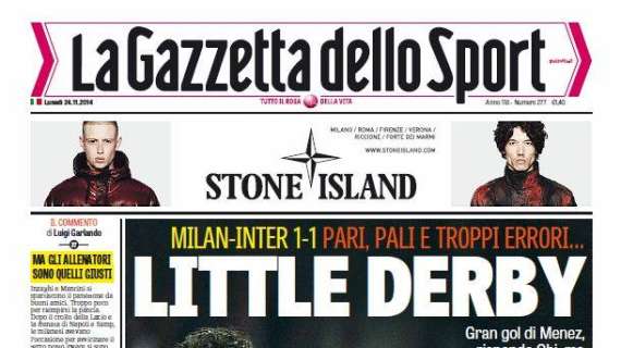 Prime pagine - Little derby. Errori clamorosi di Icardi ed El Shaarawy. Piccolo punto che non aiuta nessuno