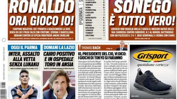 Prima pagina TS - Inter, assalto alla vetta senza Lukaku