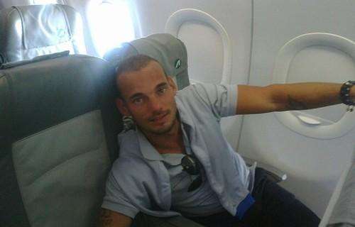 Wesley Sneijder in aereo