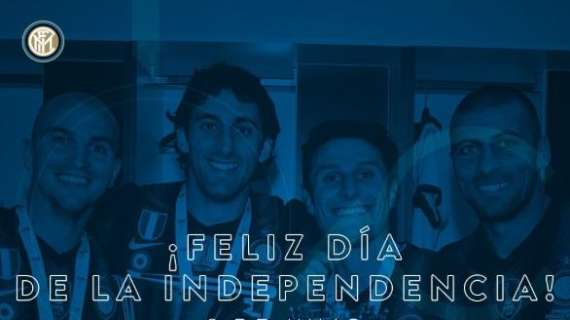 L'Inter su Twitter celebra l'anniversario dell'Indipendenza argentina