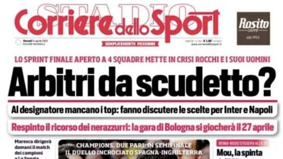 Prima CdS  - Arbitri da scudetto? Fanno discutere le designazioni per Inter e Napoli