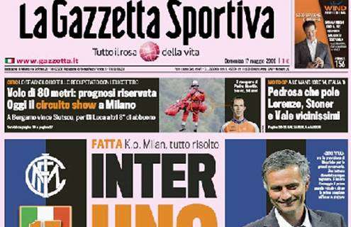 Il trionfo dell'Inter sulle prime pagine dei quotidiani