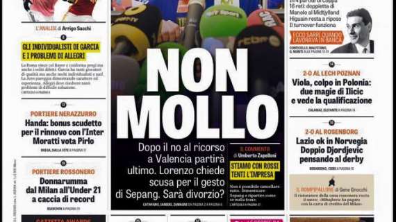 Prime pagine - Handa, bonus scudetto per il rinnovo. Moratti: ok Pirlo. Chelsea tenta Mancini, Thohir compra