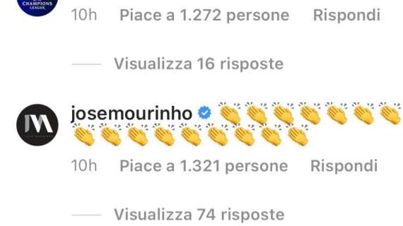 Anche Mourinho fa festa: tanti applausi via Instagram al Porto dopo l'impresa in Champions