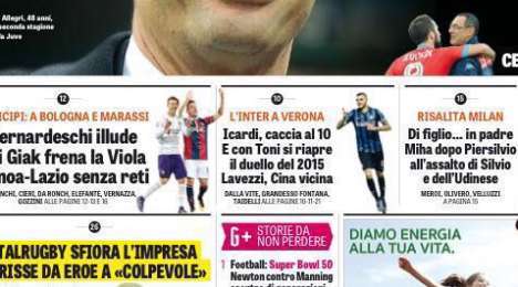 Prime pagine - Inter, Verona è un'occasione. Mancini stronca gli arbitri e Icardi va a  caccia del 10