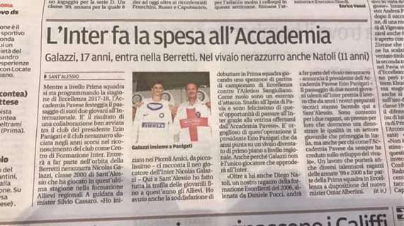 Galazzi e Natoli all'Inter, gioia per l'Accademia Pavese