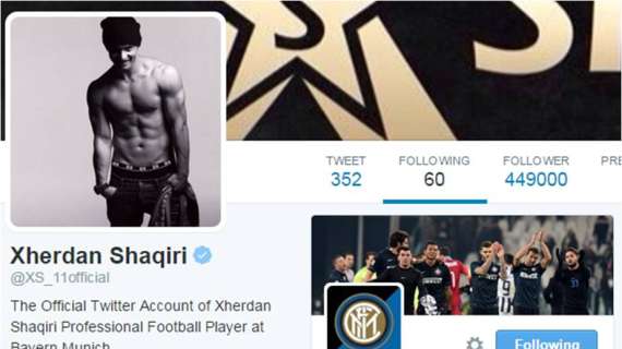 Shaqiri sempre più interista: follower dell'Inter