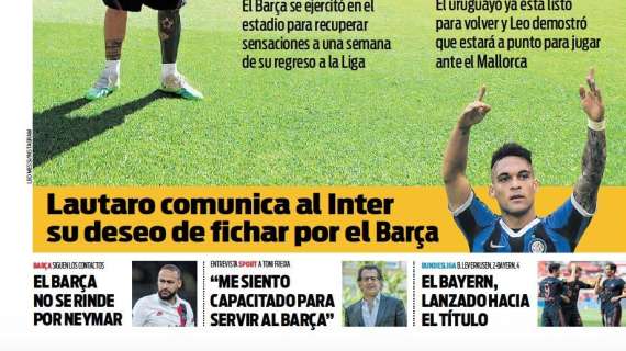 Prima pagina Sport - Lautaro comunica all'Inter la sua voglia di Barcellona