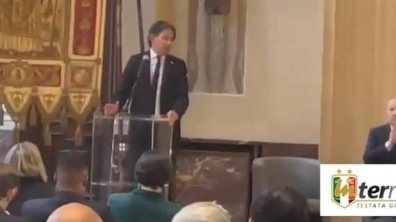 VIDEO - Inzaghi: "Un onore questo premio, grazie alla città e ai tifosi. Forza Inter"