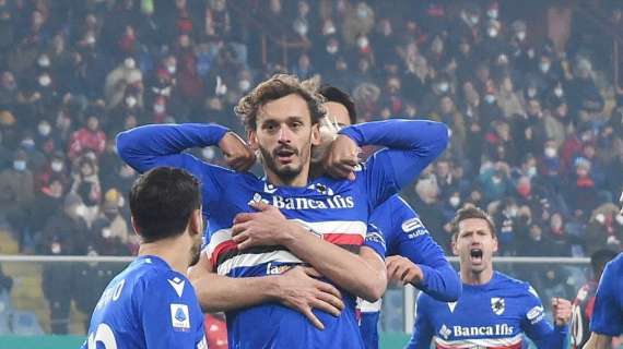 Tris blucerchiato, Genoa sempre più giù: Gabbiadini e Caputo mattatori del derby