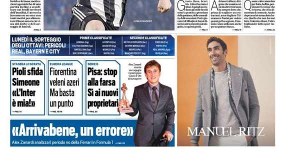 Prima pagina TS - Pioli sfida Simeone: "L'Inter è mia"