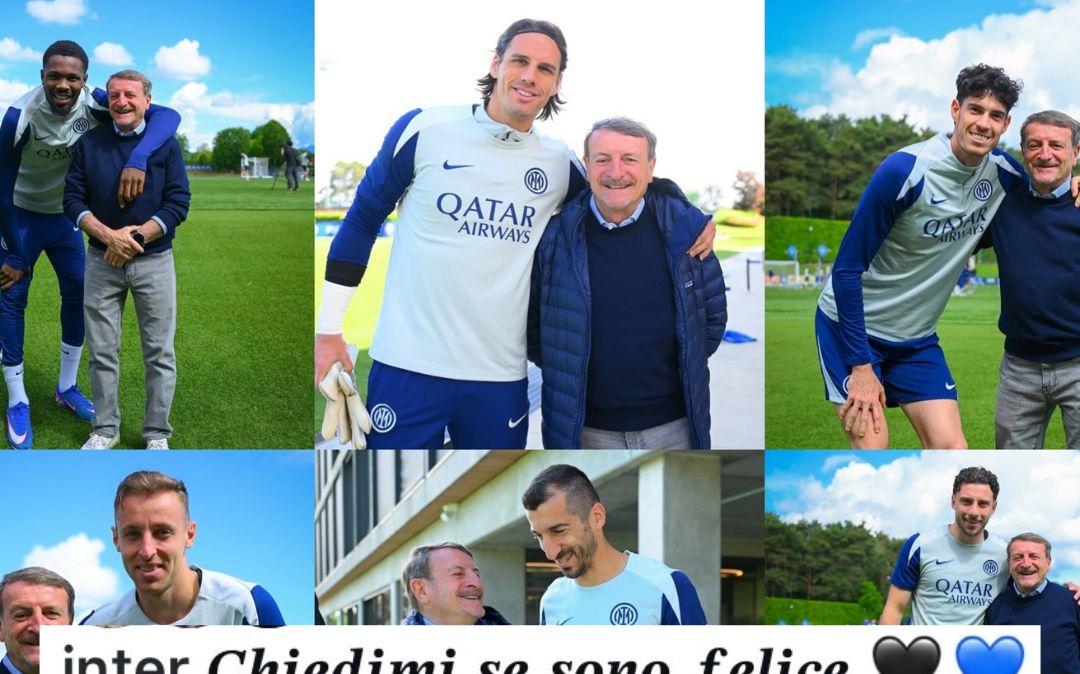 Giacomo Poretti alla Pinetina. I nerazzurri: "Chiedimi se sono felice"