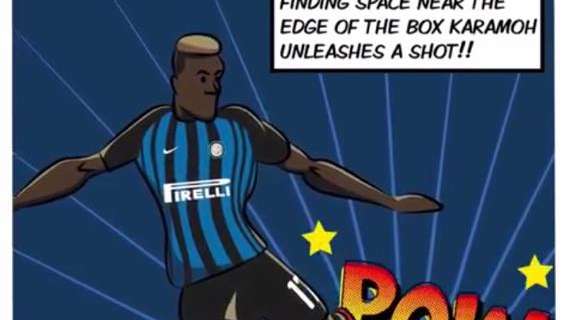 Inter-Bologna, il gol di Karamoh diventa un fumetto 