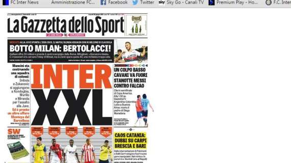 Prime pagine - Inter XXL: Mancini crea una squadra di colossi e smania per Pedro. Maxi ingaggio per Salah