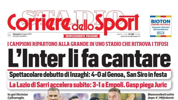 Prima pagina CdS - L'Inter li fa cantare