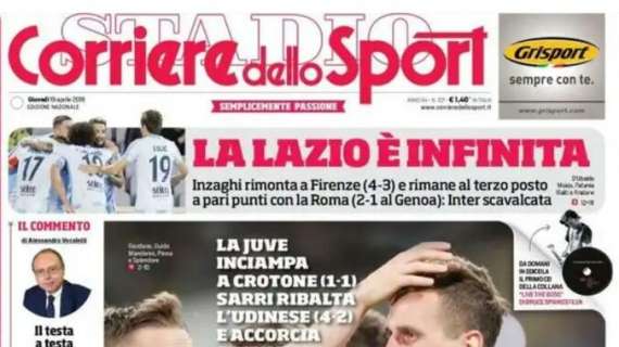 Prima pagina CdS - Lazio infinita, Inter scavalcata