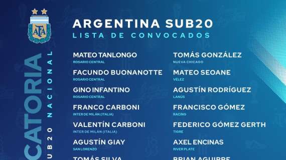 Argentina U20, Mascherano convoca 21 giocatori per uno stage: ci sono entrambi i fratelli Carboni
