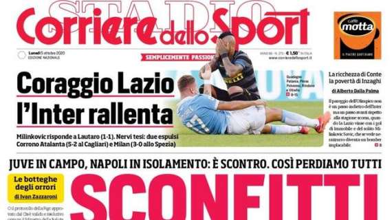 Prima pagina CdS - Coraggio Lazio, l'Inter rallenta