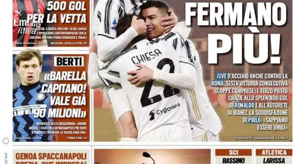 Prima pagina TS - Berti: "Barella capitano, la fascia sarà sua! Vale già 90 milioni"