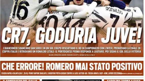 Prima pagina TS - Juve, riscattato il ko in campionato con l'Inter