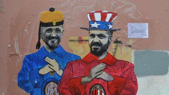 Spalletti cinese, Gattuso zio Sam: divertente murales in Porta Ticinese