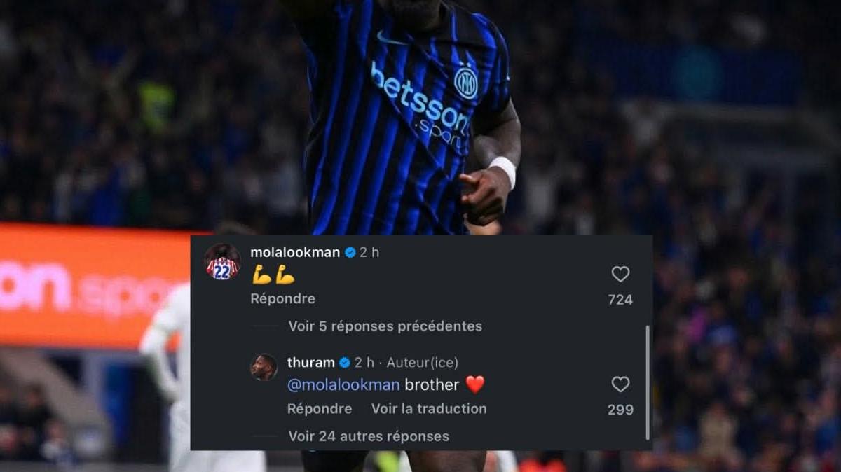 Thuram Player of the Match di Inter-Roma raccoglie il 'like' di Lookman. E qualche interista ci riprova...