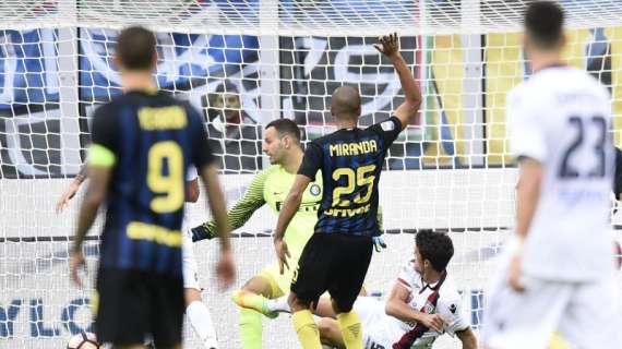 Inter-Cagliari - Il primo gol dei sardi è regolare. Bruno Alves con un braccio all'88': poteva starci il rigore