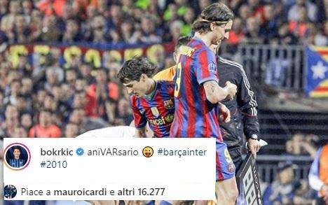 Icardi, nuovo scivolone: like al post polemico di Bojan su Barcellona-Inter del 2010