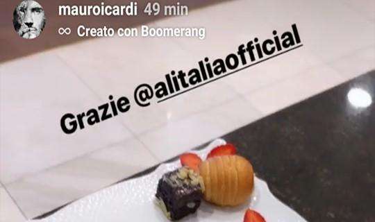 Da Alitalia un simpatico omaggio dolciario per Mauro Icardi